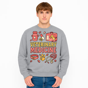 Veterinary Medicine Graphic T-Shirt | Pet Care Illustration | Animal Health Apparel | Cute Vet Theme Merchandise - Sweatshirt 1758347422959.jpg