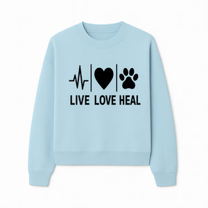 Live Love Heal Wall Art | Heartbeat Love Paw Print Inspirational Decor | Pet Lover Gift | Motivational Home Decoration - Sweatshirt 1758347423012.jpg