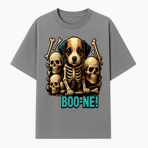 Funny Halloween Dog Skeleton Art T-Shirt | Boo-ne! Graphic Tee with Skull Design | Spooky Pet Lover Apparel - T-shirt 1758347423021.jpg