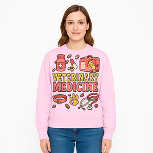 Veterinary Medicine Graphic T-Shirt | Pet Care Illustration | Animal Health Apparel | Cute Vet Theme Merchandise - Sweatshirt 1758347423066.jpg