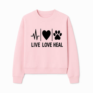 Live Love Heal Wall Art | Heartbeat Love Paw Print Inspirational Decor | Pet Lover Gift | Motivational Home Decoration - Sweatshirt 1758347423126.jpg