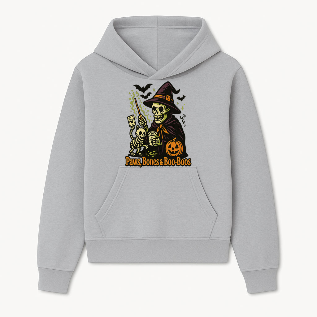 Skeleton Witch Halloween Decor - Paws, Bones & Boo-Boos - Spooky Pet-Themed Art Print for Halloween Celebrations - Hoodie 1758347423208.jpg