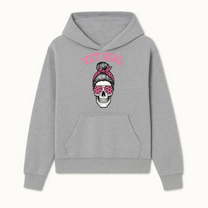 Vet Girl Skull Graphic Tee - Trendy Pink Leopard Sunglasses & Bandana Design for Animal Lovers - Hoodie 1758347423265.jpg