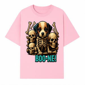 Funny Halloween Dog Skeleton Art T-Shirt | Boo-ne! Graphic Tee with Skull Design | Spooky Pet Lover Apparel - T-shirt 1758347423283.jpg