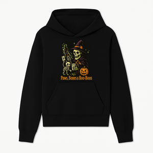 Skeleton Witch Halloween Decor - Paws, Bones & Boo-Boos - Spooky Pet-Themed Art Print for Halloween Celebrations - Hoodie 1758347423337.jpg
