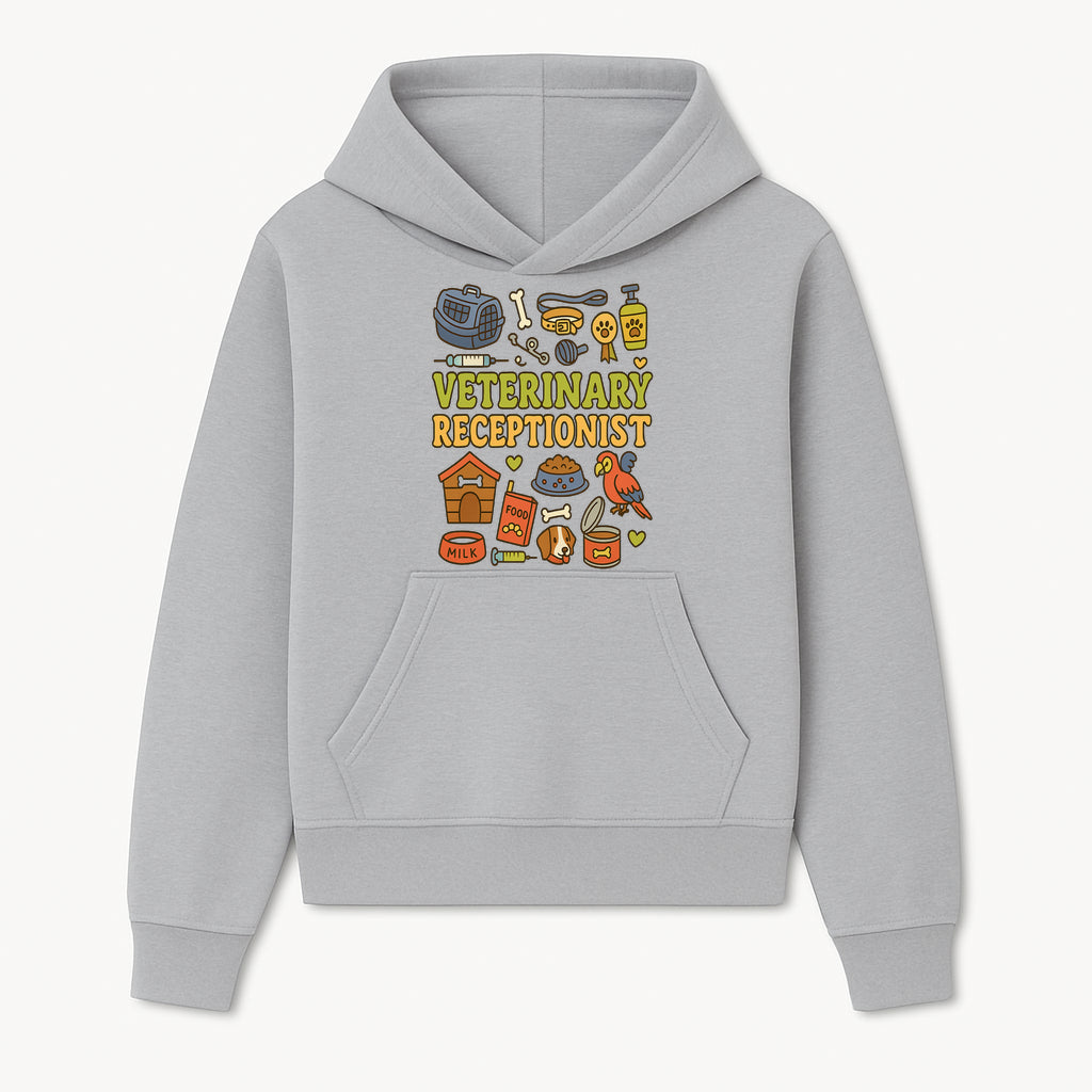 Veterinary Receptionist Art Print - Cute Animal Illustrations, Pet Care Theme, Perfect Gift for Animal Lovers and Vet Professionals - Hoodie 1758347423337.jpg