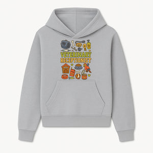 Veterinary Receptionist Art Print - Cute Animal Illustrations, Pet Care Theme, Perfect Gift for Animal Lovers and Vet Professionals - Hoodie 1758347423337.jpg