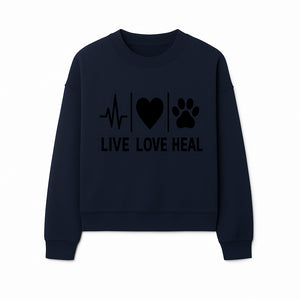 Live Love Heal Wall Art | Heartbeat Love Paw Print Inspirational Decor | Pet Lover Gift | Motivational Home Decoration - Sweatshirt 1758347423348.jpg