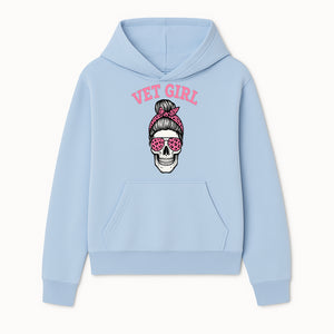 Vet Girl Skull Graphic Tee - Trendy Pink Leopard Sunglasses & Bandana Design for Animal Lovers - Hoodie 1758347423403.jpg