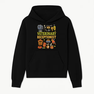 Veterinary Receptionist Art Print - Cute Animal Illustrations, Pet Care Theme, Perfect Gift for Animal Lovers and Vet Professionals - Hoodie 1758347423466.jpg