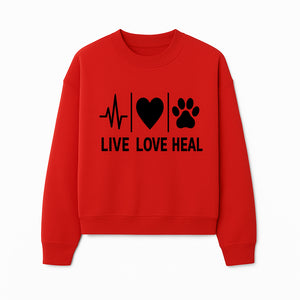 Live Love Heal Wall Art | Heartbeat Love Paw Print Inspirational Decor | Pet Lover Gift | Motivational Home Decoration - Sweatshirt 1758347423467.jpg