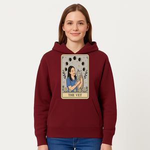 Veterinarian Art Print - Cat Lover Decor - Floral Moon Phases - Cute Vet and Cat Illustration - Animal Care Gifts - Hoodie 1758347423495.jpg
