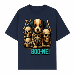 Funny Halloween Dog Skeleton Art T-Shirt | Boo-ne! Graphic Tee with Skull Design | Spooky Pet Lover Apparel - T-shirt 1758347423575.jpg