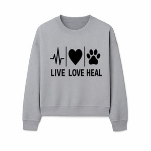 Live Love Heal Wall Art | Heartbeat Love Paw Print Inspirational Decor | Pet Lover Gift | Motivational Home Decoration - Sweatshirt 1758347423603.jpg