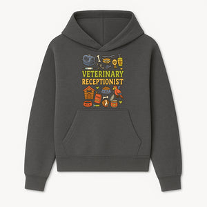 Veterinary Receptionist Art Print - Cute Animal Illustrations, Pet Care Theme, Perfect Gift for Animal Lovers and Vet Professionals - Hoodie 1758347423605.jpg