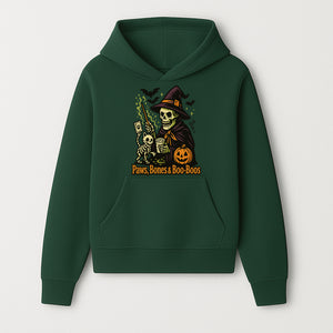 Skeleton Witch Halloween Decor - Paws, Bones & Boo-Boos - Spooky Pet-Themed Art Print for Halloween Celebrations - Hoodie 1758347423635.jpg