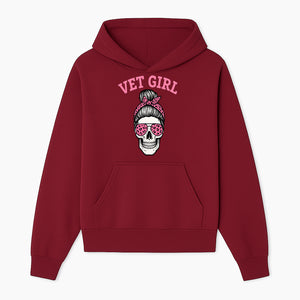 Vet Girl Skull Graphic Tee - Trendy Pink Leopard Sunglasses & Bandana Design for Animal Lovers - Hoodie 1758347423668.jpg