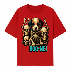 Funny Halloween Dog Skeleton Art T-Shirt | Boo-ne! Graphic Tee with Skull Design | Spooky Pet Lover Apparel - T-shirt 1758347423710.jpg