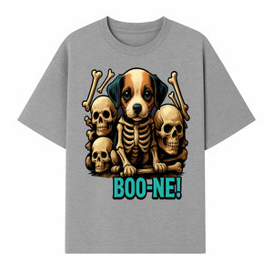 Funny Halloween Dog Skeleton Art T-Shirt | Boo-ne! Graphic Tee with Skull Design | Spooky Pet Lover Apparel - T-shirt 1758347423834.jpg