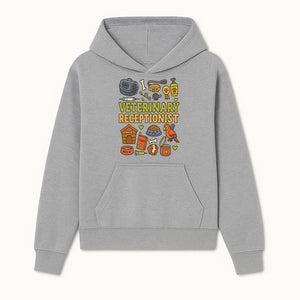 Veterinary Receptionist Art Print - Cute Animal Illustrations, Pet Care Theme, Perfect Gift for Animal Lovers and Vet Professionals - Hoodie 1758347423890.jpg