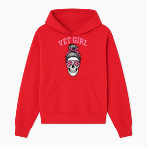 Vet Girl Skull Graphic Tee - Trendy Pink Leopard Sunglasses & Bandana Design for Animal Lovers - Hoodie 1758347423946.jpg