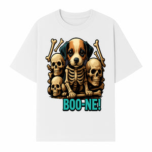 Funny Halloween Dog Skeleton Art T-Shirt | Boo-ne! Graphic Tee with Skull Design | Spooky Pet Lover Apparel - T-shirt 1758347423965.jpg