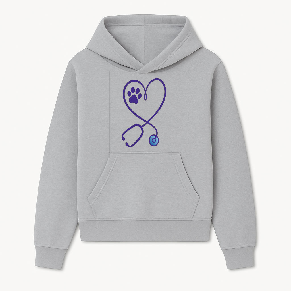 Pet Care Heart Stethoscope Graphic - Veterinarian Love Design for Animal Lovers, Perfect for Apparel, Accessories, or Home D cor - Hoodie 1758347423980.jpg