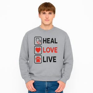 Stethoscope Wall Art - Heal, Love, Live Neon Sign - Inspirational Decor for Medical Professionals and Animal Lovers - Sweatshirt 1758347424054.jpg