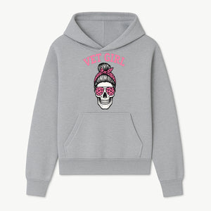 Vet Girl Skull Graphic Tee - Trendy Pink Leopard Sunglasses & Bandana Design for Animal Lovers - Hoodie 1758347424083.jpg