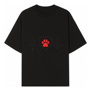 Pet Heartbeat Graphic T-Shirt | Love for Pets | Animal Heartbeat Design | Dog Cat Lover Gift | Cute Pet Apparel | Heart and Paw Print - T-shirt 1758347424110.jpg