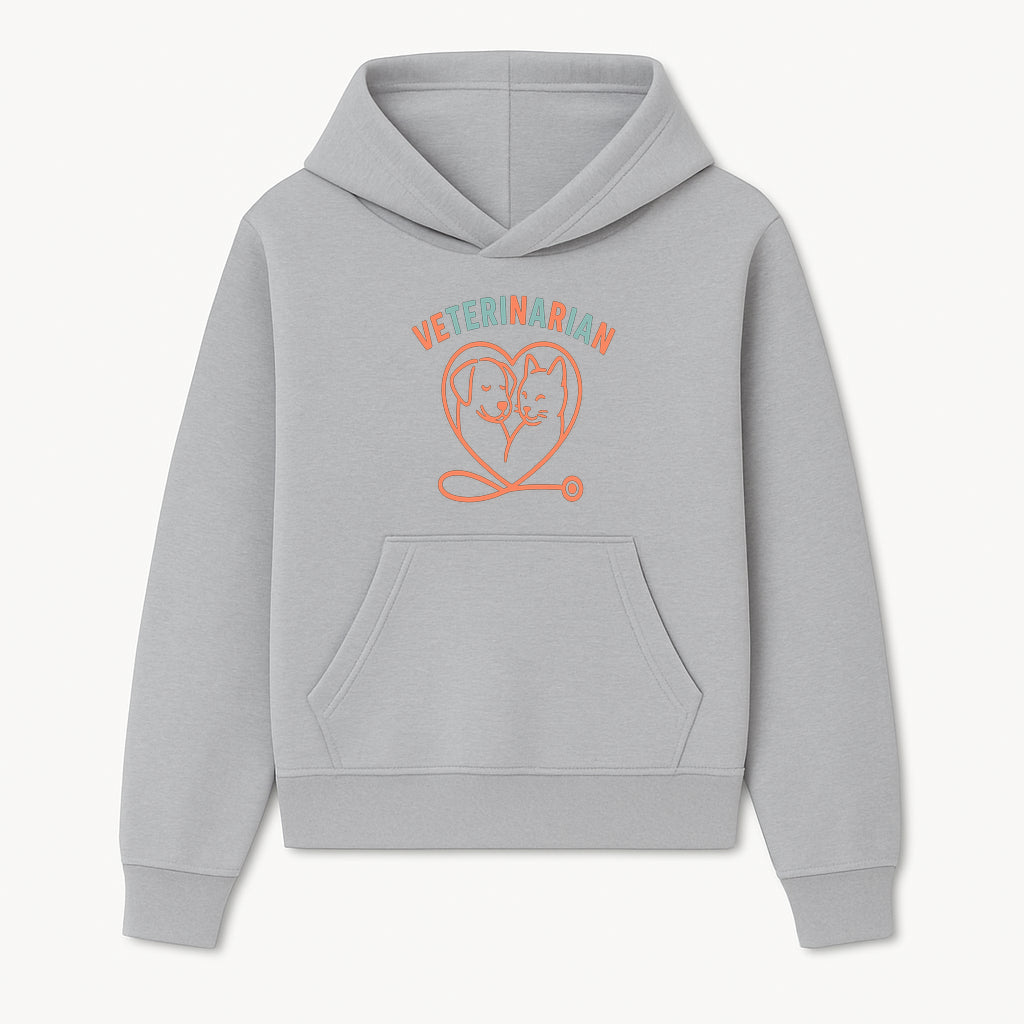 Veterinarian Love Art Print - Dog and Cat Heart Illustration for Pet Lovers - Animal Care Decor - Hoodie 1758347424199.jpg