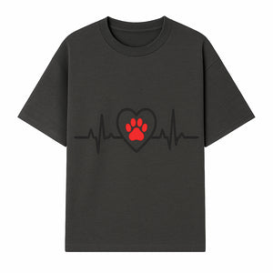 Pet Heartbeat Graphic T-Shirt | Love for Pets | Animal Heartbeat Design | Dog Cat Lover Gift | Cute Pet Apparel | Heart and Paw Print - T-shirt 1758347424241.jpg