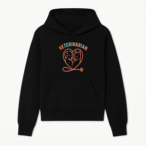 Veterinarian Love Art Print - Dog and Cat Heart Illustration for Pet Lovers - Animal Care Decor - Hoodie 1758347424327.jpg