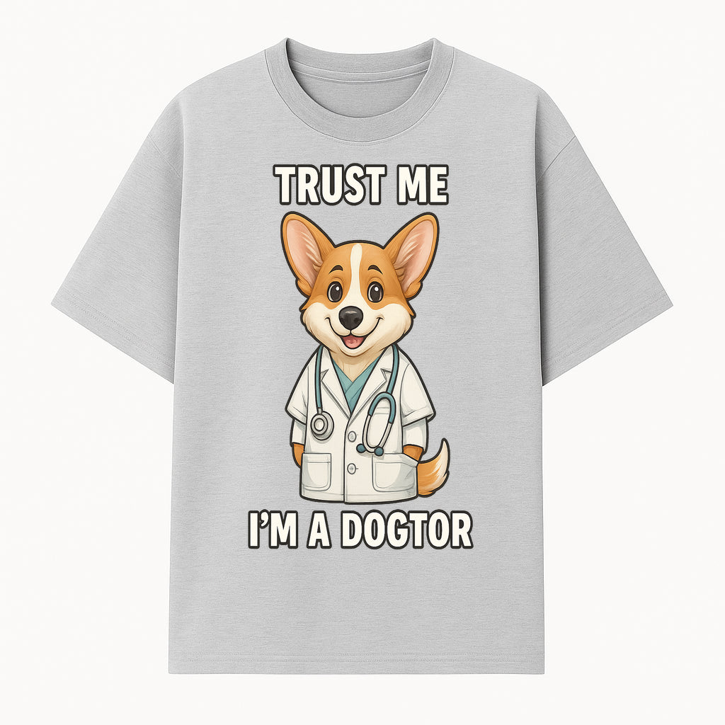 Corgi Doctor T-Shirt - Trust Me I'm a Dogtor Fun Pet Lover Gift, Cute Animal Medical Theme Apparel for Dog Owners - T-shirt 1758347424328.jpg