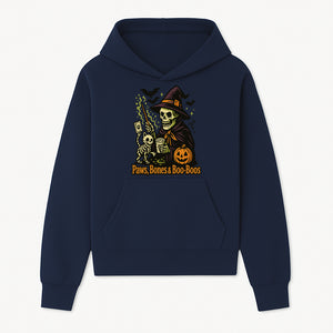 Skeleton Witch Halloween Decor - Paws, Bones & Boo-Boos - Spooky Pet-Themed Art Print for Halloween Celebrations - Hoodie 1758347424337.jpg