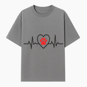 Pet Heartbeat Graphic T-Shirt | Love for Pets | Animal Heartbeat Design | Dog Cat Lover Gift | Cute Pet Apparel | Heart and Paw Print - T-shirt 1758347424545.jpg