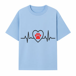 Pet Heartbeat Graphic T-Shirt | Love for Pets | Animal Heartbeat Design | Dog Cat Lover Gift | Cute Pet Apparel | Heart and Paw Print - T-shirt 1758347424723.jpg