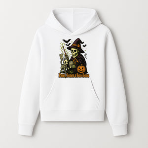 Skeleton Witch Halloween Decor - Paws, Bones & Boo-Boos - Spooky Pet-Themed Art Print for Halloween Celebrations - Hoodie 1758347424756.jpg