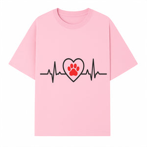 Pet Heartbeat Graphic T-Shirt | Love for Pets | Animal Heartbeat Design | Dog Cat Lover Gift | Cute Pet Apparel | Heart and Paw Print - T-shirt 1758347424845.jpg
