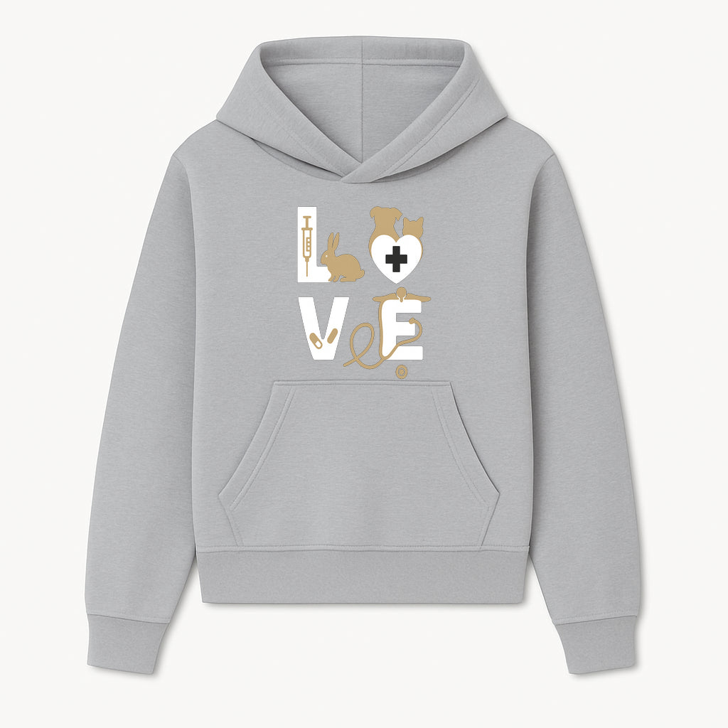Veterinary Love Decor: Heartwarming Wall Art for Pet Owners - Cute Rabbit, Dog, Cat, and Medical Symbols - Hoodie 1758347425075.jpg