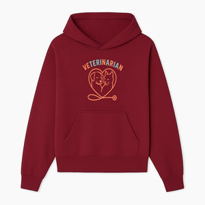 Veterinarian Love Art Print - Dog and Cat Heart Illustration for Pet Lovers - Animal Care Decor - Hoodie 1758347425117.jpg