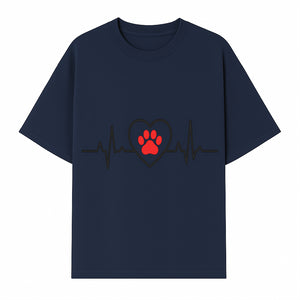 Pet Heartbeat Graphic T-Shirt | Love for Pets | Animal Heartbeat Design | Dog Cat Lover Gift | Cute Pet Apparel | Heart and Paw Print - T-shirt 1758347425143.jpg