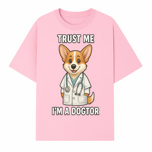Corgi Doctor T-Shirt - Trust Me I'm a Dogtor Fun Pet Lover Gift, Cute Animal Medical Theme Apparel for Dog Owners - T-shirt 1758347425147.jpg