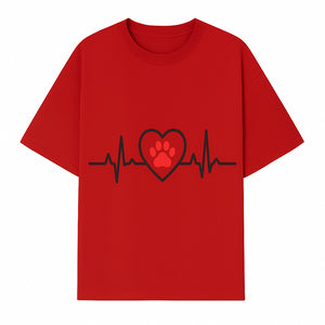 Pet Heartbeat Graphic T-Shirt | Love for Pets | Animal Heartbeat Design | Dog Cat Lover Gift | Cute Pet Apparel | Heart and Paw Print - T-shirt 1758347425262.jpg