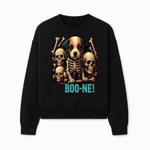 Funny Halloween Dog Skeleton Art T-Shirt | Boo-ne! Graphic Tee with Skull Design | Spooky Pet Lover Apparel - Sweatshirt 1758347425484.jpg