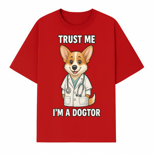 Corgi Doctor T-Shirt - Trust Me I'm a Dogtor Fun Pet Lover Gift, Cute Animal Medical Theme Apparel for Dog Owners - T-shirt 1758347425545.jpg