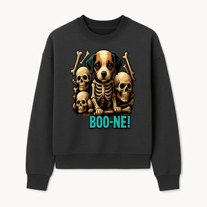 Funny Halloween Dog Skeleton Art T-Shirt | Boo-ne! Graphic Tee with Skull Design | Spooky Pet Lover Apparel - Sweatshirt 1758347425624.jpg
