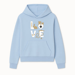 Veterinary Love Decor: Heartwarming Wall Art for Pet Owners - Cute Rabbit, Dog, Cat, and Medical Symbols - Hoodie 1758347425785.jpg