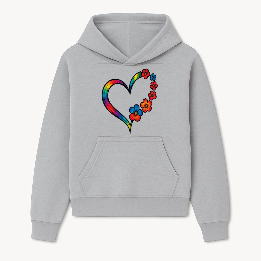 Rainbow Heart Floral Design Wall Art Print - Colorful Flower Heart Illustration for Home Decor, Gift, or Art Collection - Hoodie 1758347426020.jpg