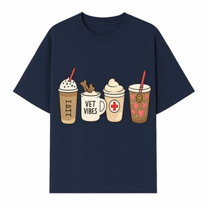 Cute Coffee and Pet-Themed Stickers Set - Vet Vibes Drink Art for Animal Lovers, Fun Home Decor and Gifts - T-shirt 1758347426071.jpg